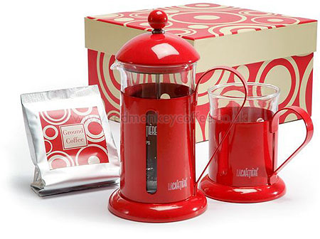Rainbow Red Cafetiere Gift Set